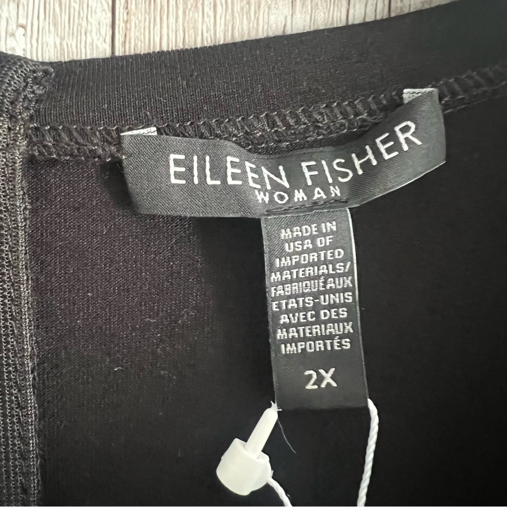 Eileen Fisher Black Tencel Jersey Jumpsuit Drawstring Waist New 2X - Picture 6 of 6